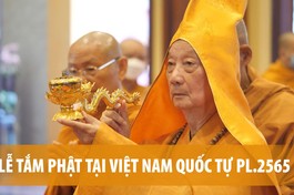 [Video] Thiêng liêng lễ Tắm Phật - mở đầu Đại lễ Phật đản Phật lịch 2565 tại TP.HCM