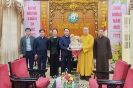 Đoàn Ban Tôn giáo Chính phủ thăm và chúc Tết GHPGVN tại chùa Quán Sứ