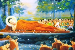 Tranh vẽ Đức Phật nhập Niết-bàn