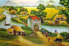 Tranh làng quê Việt Nam - Ảnh minh họa