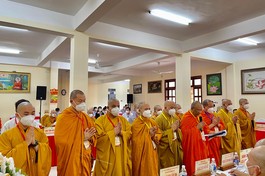Tân Ban Trị sự Phật giáo quận Ninh Kiều nhiệm kỳ 2021-2026 ra mắt đại hội và phát biểu nhận nhiệm vụ