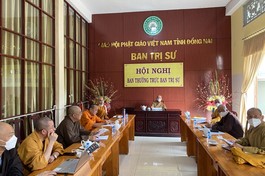Quang cảnh buổi họp của Ban Thường trực Ban Trị sự Phật giáo tỉnh Đồng Nai