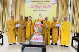 Thượng tọa Thích Minh Trí chúc Tết đến chư tôn đức Ban Trị sự Phật giáo tỉnh Đồng Nai