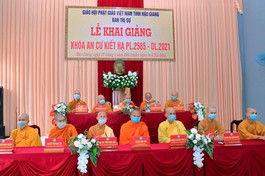 Ban Trị sự Phật giáo tỉnh Hậu Giang tổ chức lễ khai giảng Khóa An cư kiết hạ Phật lịch 2565 - 2021