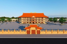 Phối cảnh tống thể Trụ sở Ban Trị sự Phật giáo tỉnh Sóc Trăng 