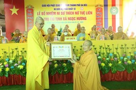 Đồng Tháp: Lễ trao quyết định bổ nhiệm trụ trì tịnh xá Ngọc Hương