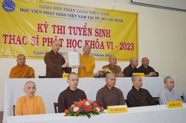 Kỳ thi tuyển sinh Thạc sĩ Phật học khóa VI - năm 2023 vào sáng 9-1, tại cơ sở 1 Học viện Phật giáo VN tại TP.HCM (750 Nguyễn Kiệm, quận Phú Nhuận, TP.HCM)