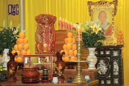 Kim quan Ni trưởng Thích nữ Tâm Hậu được tôn trí tại chùa Long Tế (TT.Mỹ Thọ, H.Cao Lãnh, Đồng Tháp)