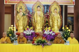 Chư tôn đức chứng minh lễ khai mạc khóa tu tại chùa Phước Viên (H.Chư Sê, Gia Lai)