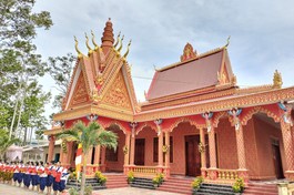 Ngôi giảng đường mới chùa Tà Sất (H.Trà Cú, Trà Vinh) 