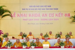 Chư tôn giáo phẩm chứng minh Lễ khai khóa An cư kiết hạ Phật lịch 2568 tại Tòng Lâm Vạn Thiện