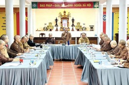 Quang cảnh phiên họp của Ban Thường trực Ban Trị sự GHPGVN tỉnh Ninh Bình