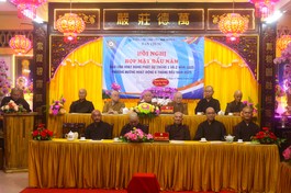 Hội nghị họp mặt và triển khai hoạt động Phật sự 6 tháng đầu năm của Ban Trị sự GHPGVN Q.8 - Ảnh: Hoàng Phương