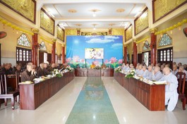 Phiên họp của Ban Trị sự GHPGVN tỉnh Đồng Tháp vào chiều 17-4