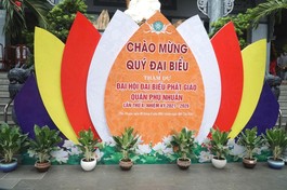 Trang trí chào mừng đại hội tại tổ đình Kim Sơn