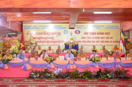 Hội thảo “Bảo tồn và phát huy giá trị văn hóa phi vật thể kinh lá buông” tại chùa Sà-lôn