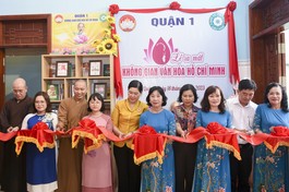 Cắt băng ra mắt “Không gian văn hóa Hồ Chí Minh” tại chùa Linh Phước (Q.1)