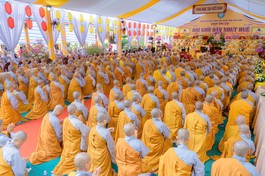 Lễ khai mạc Đại giới đàn Nhựt Huệ Phật lịch 2568 do Ban Trị sự GHPGVN tỉnh Trà Vinh tổ chức - Ảnh: Đăng Huy