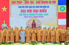 Tập thể Ban Trị sự GHPGVN tỉnh Nghệ An nhiệm kỳ 2026-2031 - Ảnh: Quảng Điền/BGN