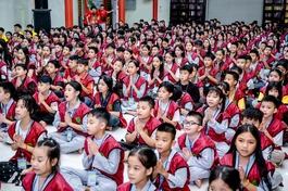 Các bạn trẻ tham dự khóa sinh hoạt chủ đề “Phật ơi! Con về rồi” lần thứ IV tại tổ đình Thanh Hà
