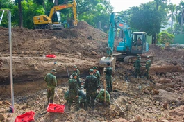 Đội Quy tập hài cốt liệt sĩ tiếp tục di dời đất, mở rộng phạm vi tìm kiếm tại Khu B trong Công viên Lê Thị Riêng