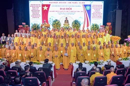 Ban Thường trực Ban Trị sự GHPGVN tỉnh Lâm Đồng, nhiệm kỳ 2026-2031 ra mắt - Ảnh: Quảng Đạo/BGN