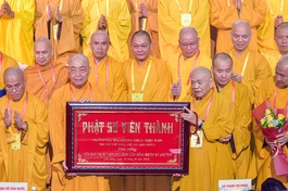 Hòa thượng Thích Minh Nhật được tái suy cử Trưởng ban Trị sự Phật giáo tỉnh Lâm Đồng nhiệm kỳ 2026-2031 - Ảnh: Quảng Đạo/BGN