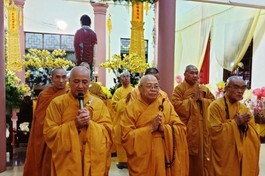 Phái đoàn đại diện Trung ương GHPGVN viếng tang Trưởng lão Hòa thượng Thích Từ Hương - Ảnh: Ban TTTT GHPGVN Gia Lai