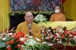 Hòa thượng Thích Thiện Pháp phát biểu khai mạc hội nghị chuyên đề về Đại giới đàn
