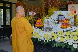 Án tưởng niệm Hòa thượng Thích Minh Thanh tại Tổ đường chùa Vĩnh Nghiêm - Ảnh: Bảo Toàn