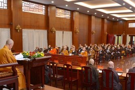 Quang cảnh buổi họp mở rộng của Ban Thường trực, các ban, cùng Ban Trị sự TP.Thủ Đức, 21 quận huyện