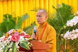 Hòa thượng Thích Thiện Thống, Phó Chủ tịch Hội đồng Trị sự vừa được suy cử tân Trưởng ban Trị sự GHPGVN tỉnh An Giang nhiệm kỳ 2022-2027 tại Đại hội Phật giáo tỉnh lần thứ VII