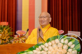 Hòa thượng Thích Nguyên Phước, Ủy viên Thường trực Hội đồng Trị sự, Trưởng ban Trị sự GHPGVN tỉnh Bình Định - Ảnh: Đăng Huy