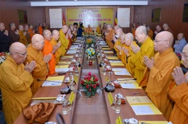 Hội nghị Ban Thường trực Hội đồng Trị sự GHPGVN ngày 10-7-2022 tại Thiền viện Quảng Đức - Ảnh: Bảo Toàn/BGN