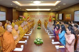 Buổi lễ tổ chức tại phòng họp Việt Nam Quốc Tự - trụ sở của Ban Trị sự GHPGVN TP.HCM - Ảnh: Bảo Toàn