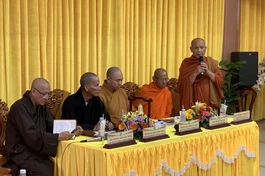 Đoàn công tác Trung ương GHPGVN làm việc với Ban Trị sự GHPGVN tỉnh Cà Mau năm 2020 - Ảnh tư liệu