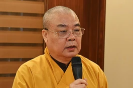 Hòa thượng Thích Thanh Nhiễu, Phó Chủ tịch Thường trực Hội đồng Trị sự, Trưởng ban Tổ chức Đại hội - Ảnh: Tường Long/BGN