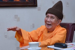 Trưởng lão Hòa thượng Thích Đức Nghiệp, Phó Pháp chủ Hội đồng Chứng minh GHPGVN - Ảnh: Bảo Toàn/BGN