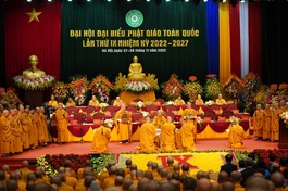 [TRỰC TIẾP]: Lễ suy tôn Đức Pháp chủ, Bế mạc Đại hội đại biểu Phật giáo toàn quốc lần thứ IX