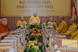 [Video] Phiên họp đầu tiên của Ban Thường trực Hội đồng Trị sự sau Đại hội IX (2022-2027)