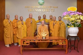 Tại Văn phòng của Đức Pháp chủ GHPGVN - Việt Nam Quốc Tự, TP.HCM - Ảnh: Bảo Toàn