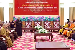 Quang cảnh buổi họp của Thường trực Ban Giáo dục Phật giáo T.Ư trước lễ ra mắt nhân sự khóa IX (2022-2027) - Ảnh: Khuông Việt