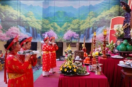 Lễ giỗ Quốc Tổ Hùng Vương tổ chức tại chùa Bằng (Linh Tiên tự), Hà Nội sáng mùng 10-3-Quý Mão