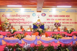 Tọa đàm "Phật giáo Nam tông Khmer tỉnh An Giang đồng hành cùng dân tộc" tại chùa Sà-lôn (An Giang)