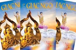 Báo Giác Ngộ số đặc biệt kính mừng Phật đản Phật lịch 2567 và tưởng niệm 60 năm Bồ-tát Thích Quảng Đức vị pháp thiêu thân - Phỏng Mỹ thuật Báo Giác Ngộ