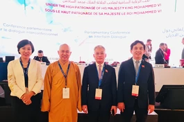 Thượng tọa Thích Đức Thiện tham gia đoàn đoàn đại biểu Quốc hội nước CHXHCN Việt Nam tại Hội nghị Liên minh Nghị viện Thế giới về Đối thoại Tôn giáo - Ảnh: CTV