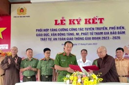 Công an tỉnh và Ban Trị sự GHPGVN tỉnh ký kết ghi nhớ về tuyên truyền trật tự, an toàn giao thông