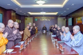 Ban Thường trực Ban Trị sự TP.HCM họp, thảo luận và thống nhất một số Phật sự sắp tới - Ảnh: Quảng Đạo/BGN
