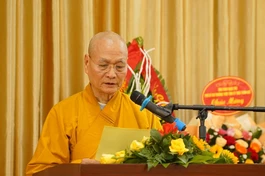 Hòa thượng Thích Hải Ấn, Viện trưởng Học viện Phật giáo VN tại Huế, trụ trì chùa Từ Đàm bị mạo danh kêu gọi đóng góp tiền bạc trên mạng xã hội - Ảnh: Quảng Điền