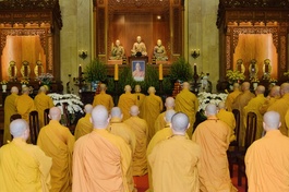 Trang nghiêm Lễ tưởng niệm Trưởng lão Hòa thượng Thích Tâm Châu tại Việt Nam Quốc Tự - Ảnh: Bảo Toàn/BGN